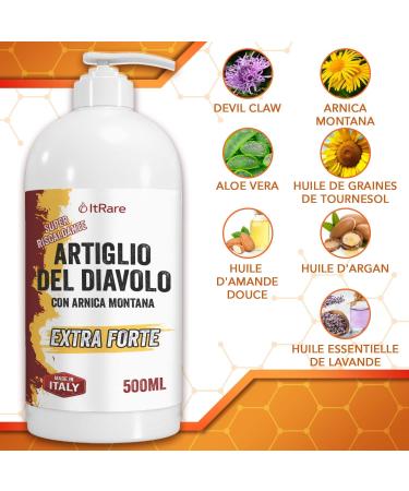 XXL PACK 500ml - Devil's Claw Strong - Devil's Claw Ointment Strong | Devil's Claw Gel with Arnica Montana | Cream G - Buy Online on GoSupps.com