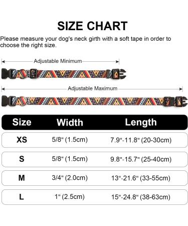 Mercano Adjustable Dog Collar - Soft Nylon Comfort & Stylish Ethnic Gold Pattern for Small to Medium Dogs & Cats - Buy Online on GoSupps.com