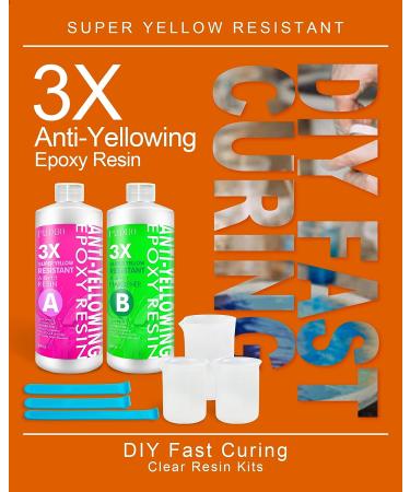 Crystal Clear Epoxy Resin Kit 32oz - Anti-Yellowing Craft Resin for Art, Jewelry Making, Casting - Puduo 32oz - Buy Online on GoSupps.com