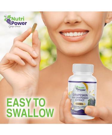 Skin & Grape Seed Extract Supplement 600 MG 60 Vegetable Capsules USA Source Materials Dietary Supplements Healthy Skin & Eyes Cardiovascular Support for Men & Women 60 Count (Pack of 1) - Buy Online on GoSupps.com
