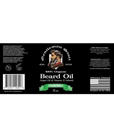 Premium Beard Oil | All Natural Argan & Vitamin E Infused | Soften Condition & Promote Growth | 2 oz Mint - Buy Online on GoSupps.com