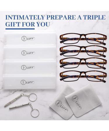 LUFF 4Pcs Anti-Blue Ray Reading Glasses - Portable Ultralight 2.5X Leopard Readers for International Shipping - Buy Online on GoSupps.com