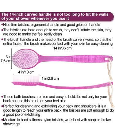 Curved Long Handle Back Bath Brush 2 Pack - Medium Stiff Bristles for Exfoliation - Shower Scrubber for Men & Women - Buy Online on GoSupps.com