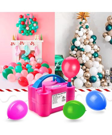 AGPTEK Electric Air Balloon Pump 110V 600W - Rose Red Dual Nozzle Inflator/Blower for Party Decoration - Buy Online on GoSupps.com