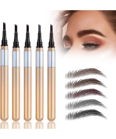 Eyebrow Pencil Eye Makeup Eyebrow Pen with 4 Tip Brow Pencil Eye Brow Pencils for Women Long-Lasting Eyebrow Pen (Black) - Buy Online on GoSupps.com