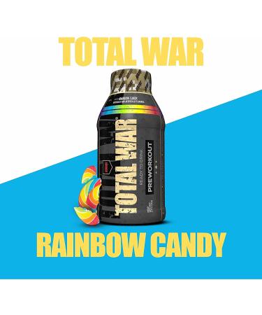 Redcon1 - Total War RTD Ready to Drink Preworkout  12 Pack  Great Tasting  On the Go  Caffeine  Beta-Alanine  Fast Energy  (Rainbow Candy) Rainbow Candy 12 Fl Oz (Pack of 12) - Buy Online on GoSupps.com
