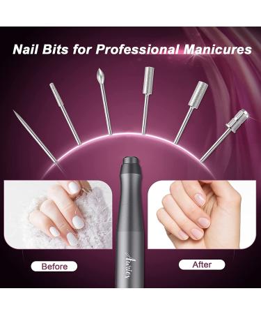 Auriox Cordless Nail Drill | Rechargeable Electric Filer Machine with Ceramic Bit | 2 Rotations for Acrylic, Polish, Gel Nails (Gray) - Buy Online on GoSupps.com