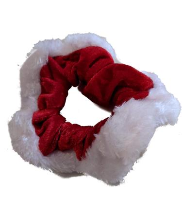 Pritties Accessories Christmas Red Velvet and White Fur Trim Hair Scrunchie Bobble Elastic Hair Band - Buy Online on GoSupps.com