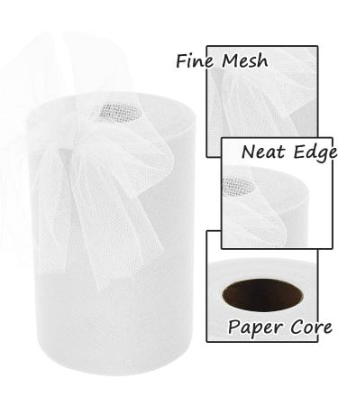 6 Inch by 100 Yards White Tulle Fabric Roll - Perfect for Tutus, Wedding Decor, DIY Crafts - 28 Colors Available - Buy Online on GoSupps.com