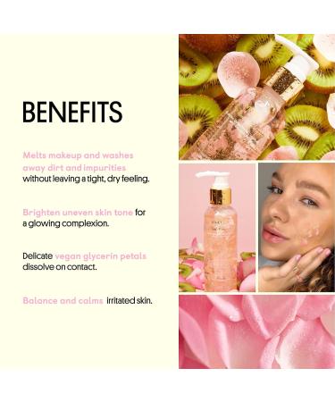 Winky Lux Petal Cleanser - Gentle Rose Water Facial Wash & Makeup Remover for Dry Sensitive Skin | Vitamin C & Glycerin Brightening Face Wash - International Shipping Available - Buy Online on GoSupps.com