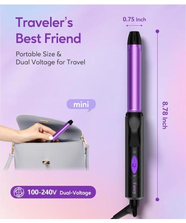 Travel Size Curling Iron - Dual Voltage Mini Curler for Short Hair | 3/4 Inch Ceramic Hair Curler with Keratin & Argan Oil | Ideal Travel Hair Styling Tool - Buy Online on GoSupps.com