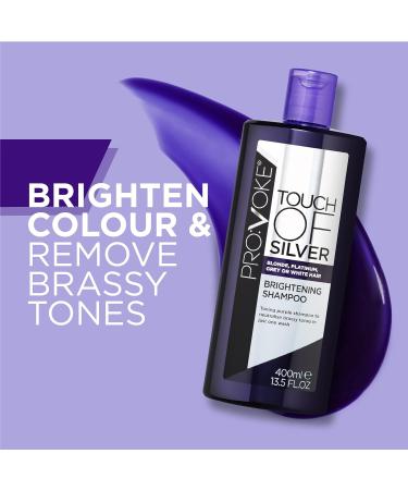 PROVOKE Touch Of Silver Brightening Purple Shampoo & Conditioner 400ml - Neutralizes Yellow & Orange Tones - Infused with Violet & Blue Pigments - Buy Online on GoSupps.com