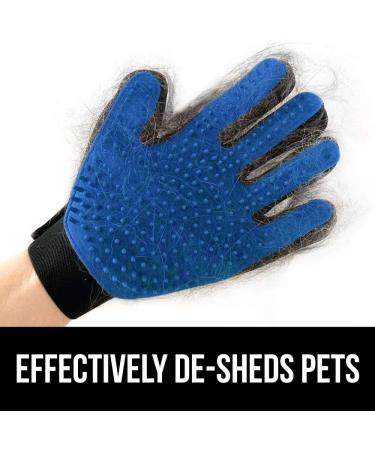 Gorilla Grip Pet Grooming Gloves - Deshedding Brush for Dogs and Cats - Reduce Shedding with Gentle Massage - Five Finger Design with Soft Silicone Tips - Remove Long or Short Hair - Blue - Buy Online on GoSupps.com