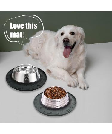 Avydiif Silicone Dog Cat Bowl Pads - Waterproof Slipproof 28cm x 28cm Dishwasher Safe - 2 Black Mats for Pets - Buy Online on GoSupps.com