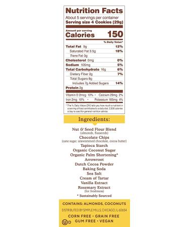Simple Mills Double Chocolate Almond Flour Cookies - 5.5 oz - Pack of 6 | Gluten-Free & Delicious - Buy Online on GoSupps.com