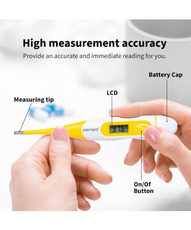 Buy Pempa Digital Fever Thermometer - Waterproof with Flexible Tip for Accurate Rectal Oral & Armpit Readings - Fast Shipping Worldwide - Buy Online on GoSupps.com