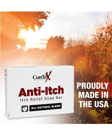 CoreTex Anti-Itch Soap Bar | Handmade USA Natural Soap for Itchy Skin Relief | Eczema Poison Ivy Insect Bites & More - Buy Online on GoSupps.com