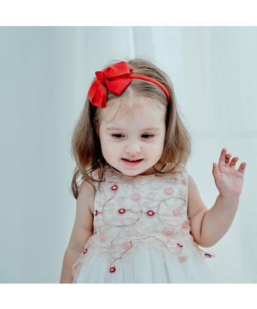 SHEMAY Fashion Red Grosgrain Ribbon Hair Bows & Headbands for Toddlers Girls Kids - One Size - Buy Online on GoSupps.com