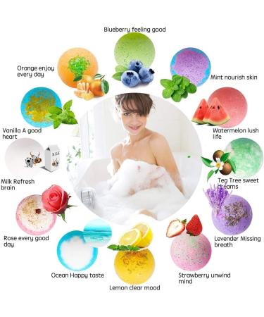 12 PCs Bath Balls - Perfect Gifts for Women Kids & Moms | Foam Bath Additives for Birthdays Christmas & Valentine's Day - Buy Online on GoSupps.com