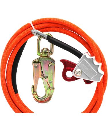 SMT 1/2 X 8' Steel Wire Core Triple Lock Lanyard Kit - Orange Arborist Flip line Swivel Snap - P/N ET-OUTDOOR003-RAW - Buy Online on GoSupps.com