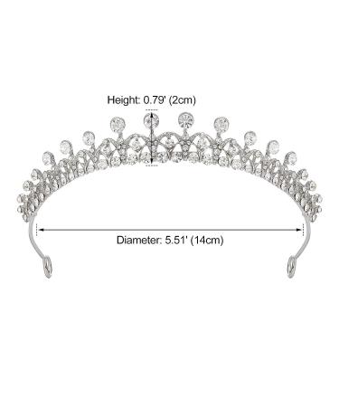 AW BRIDAL Crystal Tiara Crown for Women - Sparkling Princess Headband for Bride - Wedding & Prom Hair Accessories - Silver - Buy Online on GoSupps.com