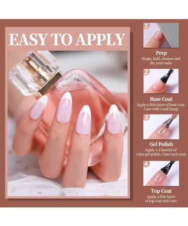 Elite99 Gel Nail Polishes Set- 8 Pack Gel Nail Kit Nude Pink Glitter Gel Polish Set Soak Off UV LED Nail Gel Manicure Kit DIY Home Salon Nail Art Top Coat Base Coat Matte Top Coat C004 - Buy Online on GoSupps.com
