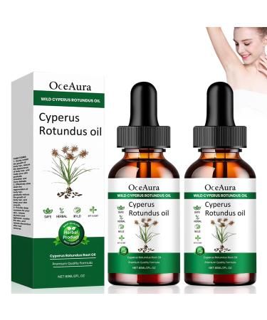 Znnhnn Cyperus Rotundus Oil for Hair RemovalNatural Pure Cyperus Rotundus Oil for Reducing Body Hair Growth and Hydration 60 ml * 2