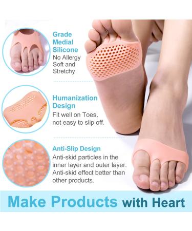 Buy Bukihome Silicone Foot Pads - 8 Piece Gel Cushions for Men & Women | Relief for Metatarsal Pain & Calluses | Comfortable Champagne Insoles - Buy Online on GoSupps.com