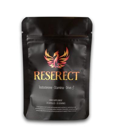 RESERECT 20 Capsules - Stamina & Drive Booster - Ginkgo Biloba Korean Ginseng Tribulus Terrestris Rhodiola Rosea Bacopa Monieri Maca Root Extract Zinc Citrate - Energy Focus Memory 20 count (Pack of 1)