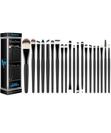 EmaxDesign 20-Piece Professional Makeup Brush Set for Face, Eyes, Eyeliner, Foundation - Blending Tool for Powder, Liquid, Cream Cosmetics - Buy Online on GoSupps.com
