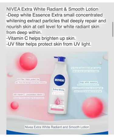 Nivea Extra Bright Radiant & Smooth Body Lotion - 40X Vitamin C UV Filter 550ml | International Shipping - Buy Online on GoSupps.com
