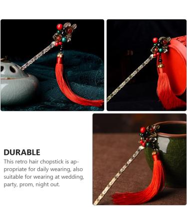 FRCOLOR Elegant Alloy Carved Decoration Pins Ancient Classical Sticks Women Flower Antiquity Chopsticks for Tassels Woman Maker Beads Retro Chinese Long Hanfu Fork Floral Stick Curving - Buy Online on GoSupps.com