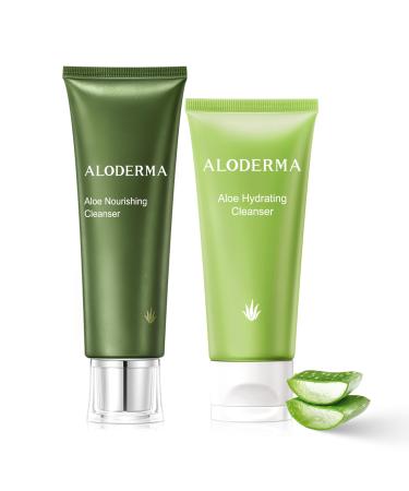 Aloderma Aloe Cleanser Set 2 Pieces - Hydrating Cleanser Nourishing Cleanser