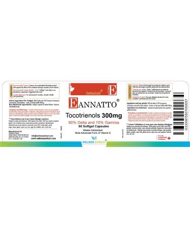E Annatto Tocotrienols Deltagold 300mg Vitamin E Tocotrienols Supplements 60 Softgel Capsules Tocopherol Free Supports Immune Health & Antioxidant Health (90% Delta & 10% Gamma) - Buy Online on GoSupps.com