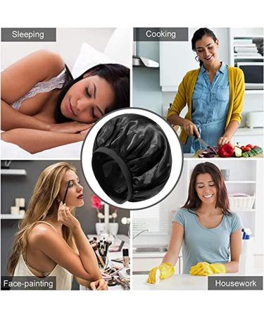 Awegeo 3 Large Silk and Satin Nightcaps for Women - Long Hair Bonnet and Black Hats for Girls - Buy Online on GoSupps.com