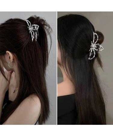 Silver Spider Claw Hair Clips for Women - Metal Non-slip Strong Hold Hair Jaw Clips - Buy Online on GoSupps.com