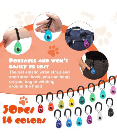 30 Pcs Dog Training Clicker Pet Training Clicker with Wrist Strap Dog Clicker Cat Clicker Pet Clicker Bird Clicker Puppy Training Supplies for Dogs Cats Horses Birds Behavioral Training Accessories - Buy Online on GoSupps.com