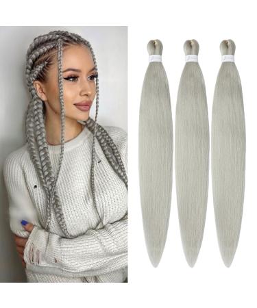 Braids Kunsthaar 32 inch 3packs ginger braided hair for braids hair for the braid Box Braids Kunsthaar for simple synthetic braided hair extensions braids braid extensions (32 inches silver#) 81cm-32 inch (3 Pack) Silver###