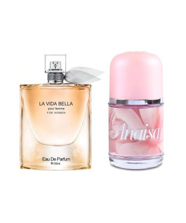 Women's Perfume La Vida Bella& Anaisa Combo Set Eau De Parfum Long Lasting Fragrance 3.4 Fl Oz Spray Each for Daily Used la vida bella&Anaisa