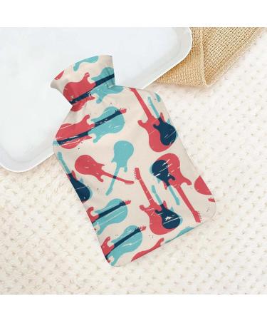 Hot Water Bottle with Lid - Music Guitar Pattern | Pain Relief & Foot Warmer | Ideal for Hot & Cold Therapy - Buy Online on GoSupps.com
