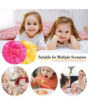 Arqumi Silk Satin Kids Bonnet 2Pcs Set | Soft Baby Sleeping Cap | Adjustable Night Hair Bonnet for Toddlers & Teens - Yellow/Rose - Buy Online on GoSupps.com