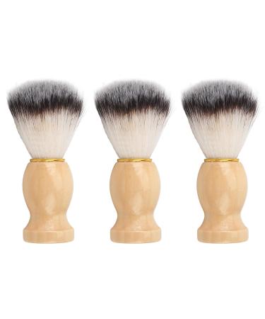 3 pieces of men's bar cleaning brush men's bearing brush soft hair wooden handle rich foam-foam care brush for men dad him Christmas
