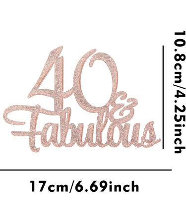 1 PCS 40 & Fabulous Cake Topper Rose Gold Glitter Cheers to Happy 40th Birthday Cake Toppers Forty and Fabulous Cake Pick Decorations for 40th Wedding Anniversary Birthday Party Supplies - Buy Online on GoSupps.com