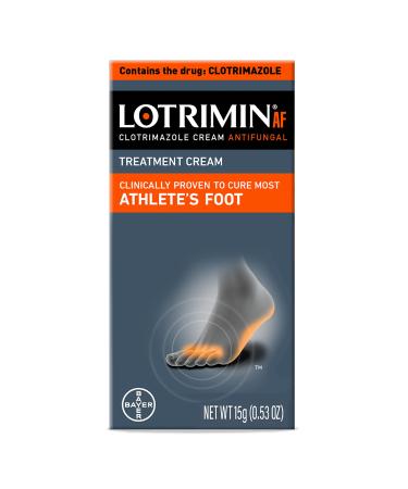 Lotrimin AF Cream for Athlete's Foot, Clotrimazole 1% Antifungal Treatment, Clinically Proven Effective Antifungal Treatment of Most AF, Jock Itch and Ringworm, Cream, .53 Ounce (15 Grams) 15G (New)