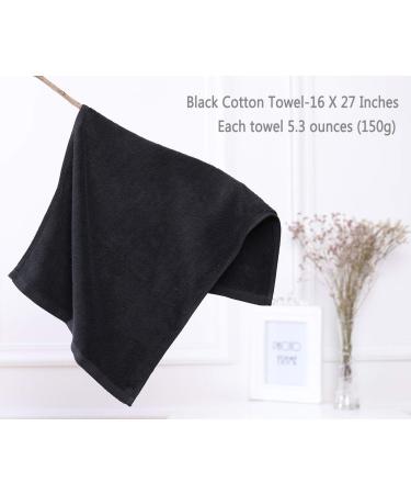 PERFEHAIR Black Salon Towels 2-Pack - 16x27 Inches for Barber, Gym, Bath, Spa - Cotton Hand Towel for Shaving and Shampoo - Black - Buy Online on GoSupps.com