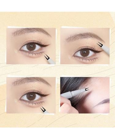 OPLISTE 2023 Double Tip Lower Eyelash Pencil + 50PCS Cotton Pads | Waterproof Liquid Eyeliner in Brown - Super Slim Eye Liner - Buy Online on GoSupps.com
