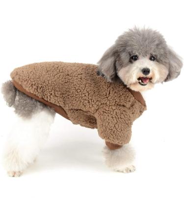 Zunea Winter Coat for Small Dogs - Fleece Warm Dog Sweater & Jacket for Puppies Chihuahuas Cats - Stylish Brown XX-Large (1 Pack) - Buy Online on GoSupps.com