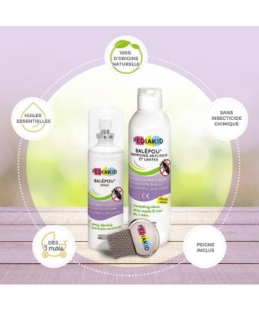 PEDIAKID - Traitement complet Bal pou anti-poux et lentes - 1 Shampoing Anti-Poux et Lentes 200 ml + 1 Spray R pulsif 100 ml + 1 peigne - Lot de 2 - Buy Online on GoSupps.com