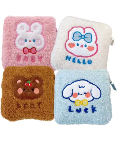 COHEALI 4Pcs Sanitary Napkin Storage Bag Portable Nursing Pad Holder Zipper Menstrual Pad Bag Tampons Holder for Purse First Period Kit for Teen Girls