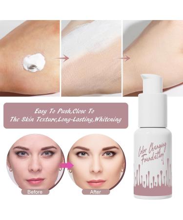 Fond de Teint Changeant De Couleur Hydratation 24H Fondation Couvrante Totale Base de Maquillage Correcteur Longue Tenue Waterproof Fond de Teint Liquide Matte & Poreless Finish - 30ml - Buy Online on GoSupps.com